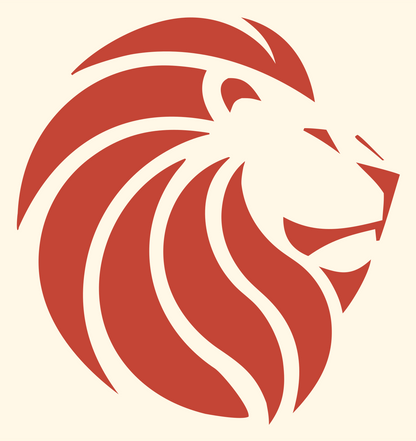 Monoline Lion Mane Crest #fff8e7/#c44536