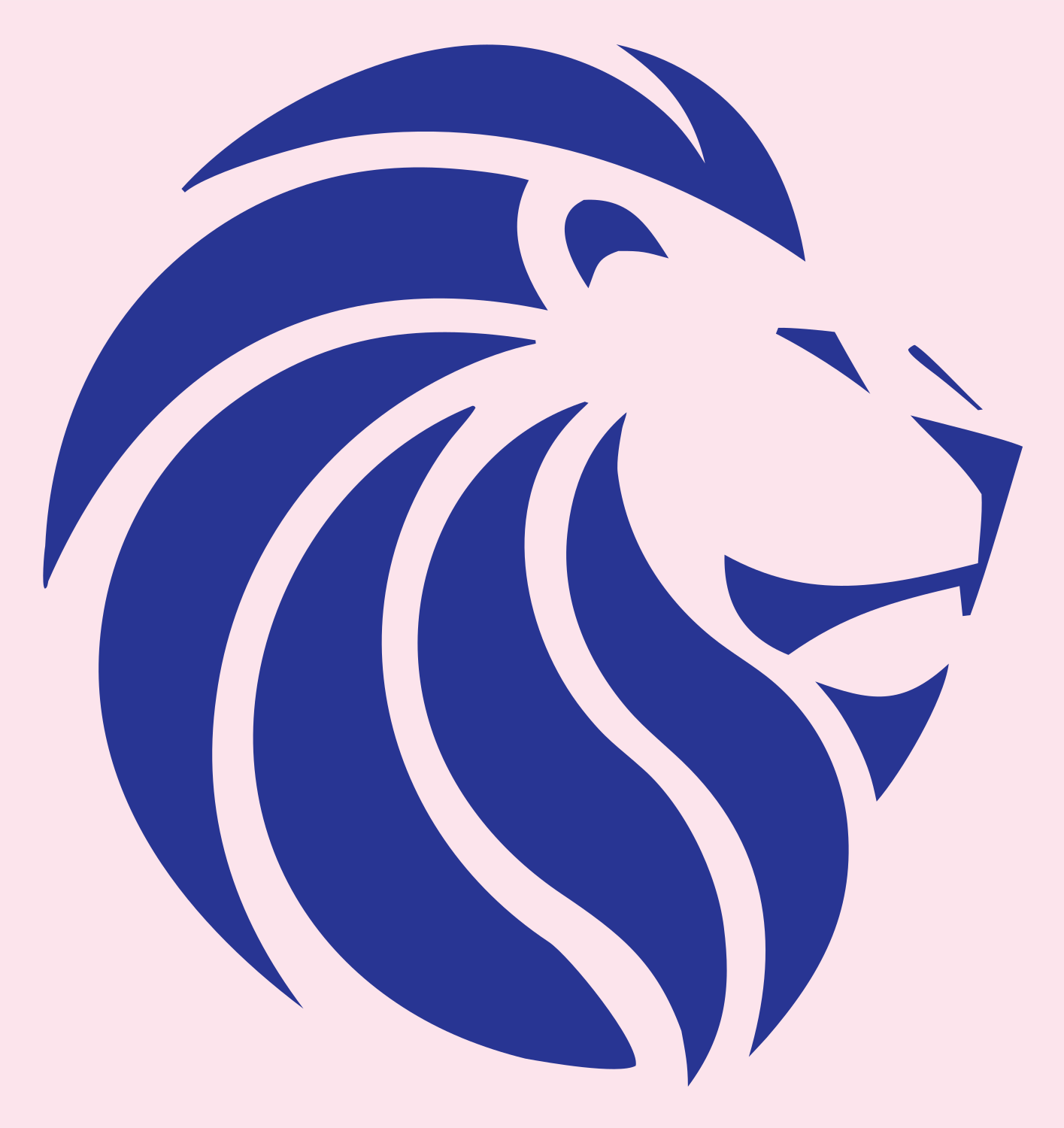 Monoline Lion Mane Crest #fce4ec/#283593