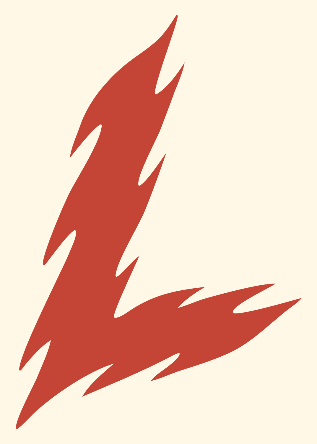 Hand-Drawn Lightning Claw Mark #fff8e7/#c44536