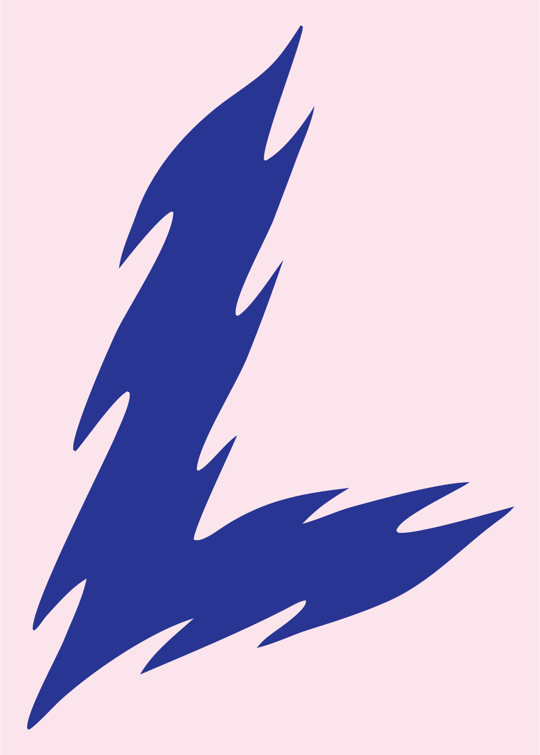Hand-Drawn Lightning Claw Mark #fce4ec/#283593