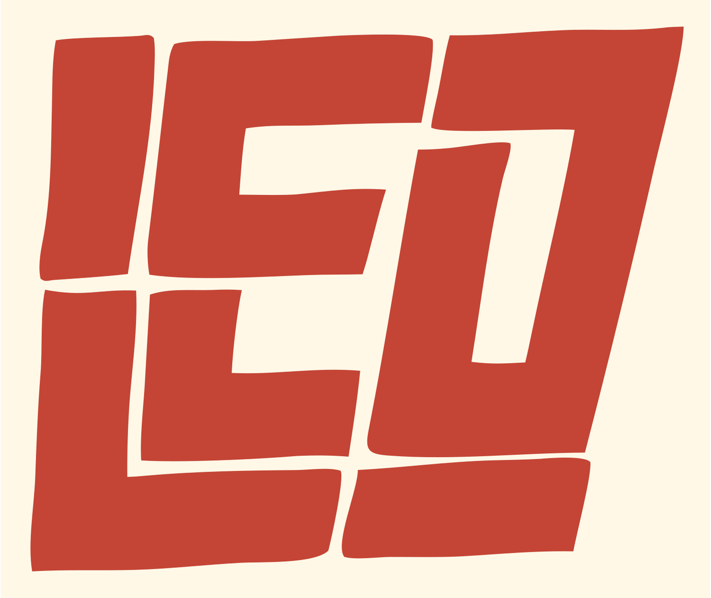 Hand-Drawn LEO Lettermark Badge #fff8e7/#c44536