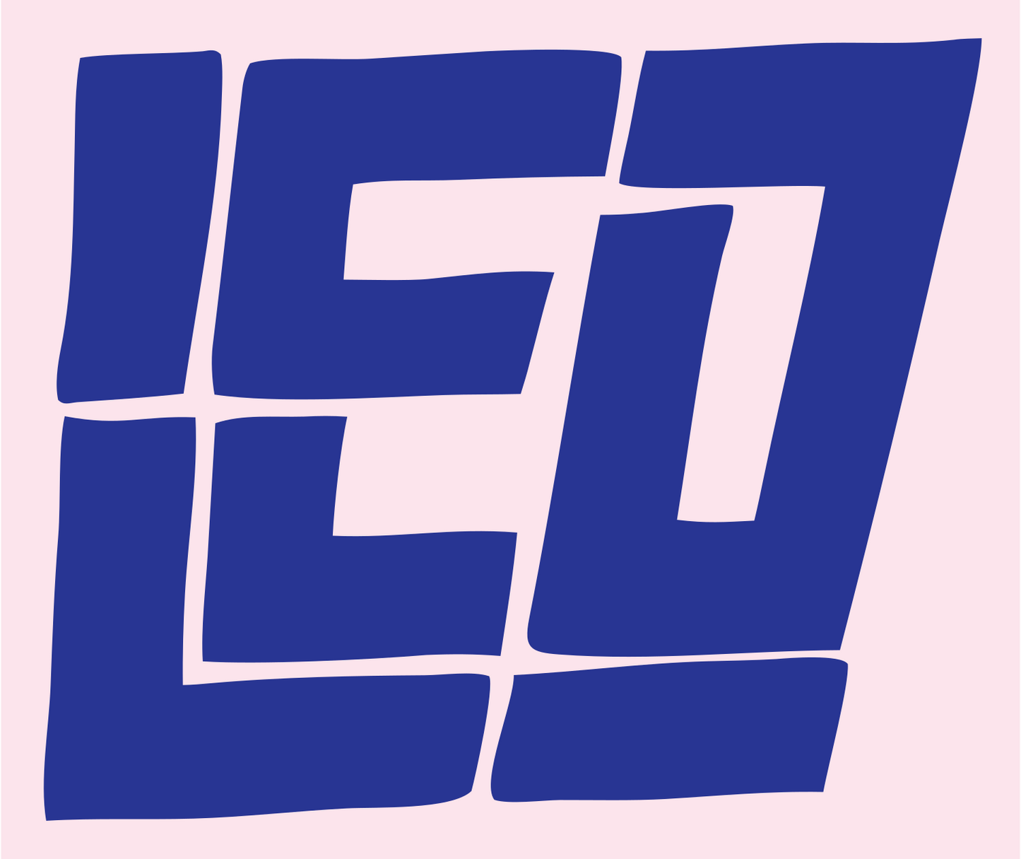 Hand-Drawn LEO Lettermark Badge #fce4ec/#283593