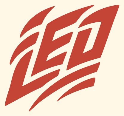 Hand-Drawn LEO Graffiti Mark #fff8e7/#c44536