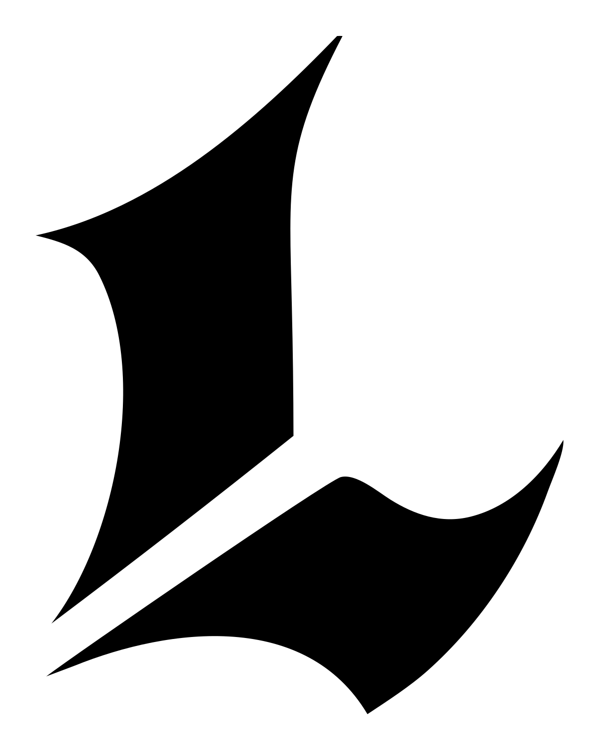 Gothic L Letter Mark #ffffff/#000000