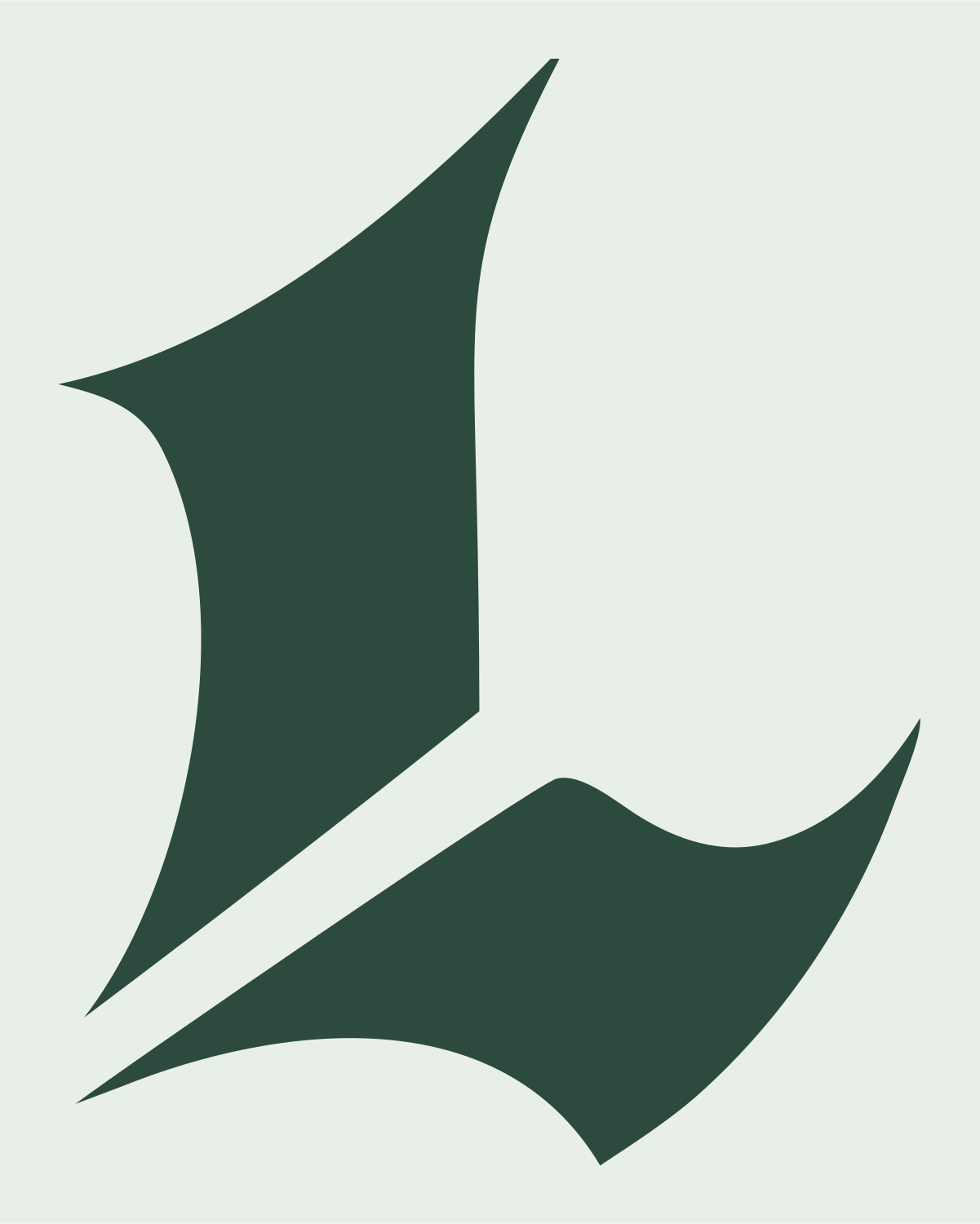 Gothic L Letter Mark #e8efe9/#2d4a3e