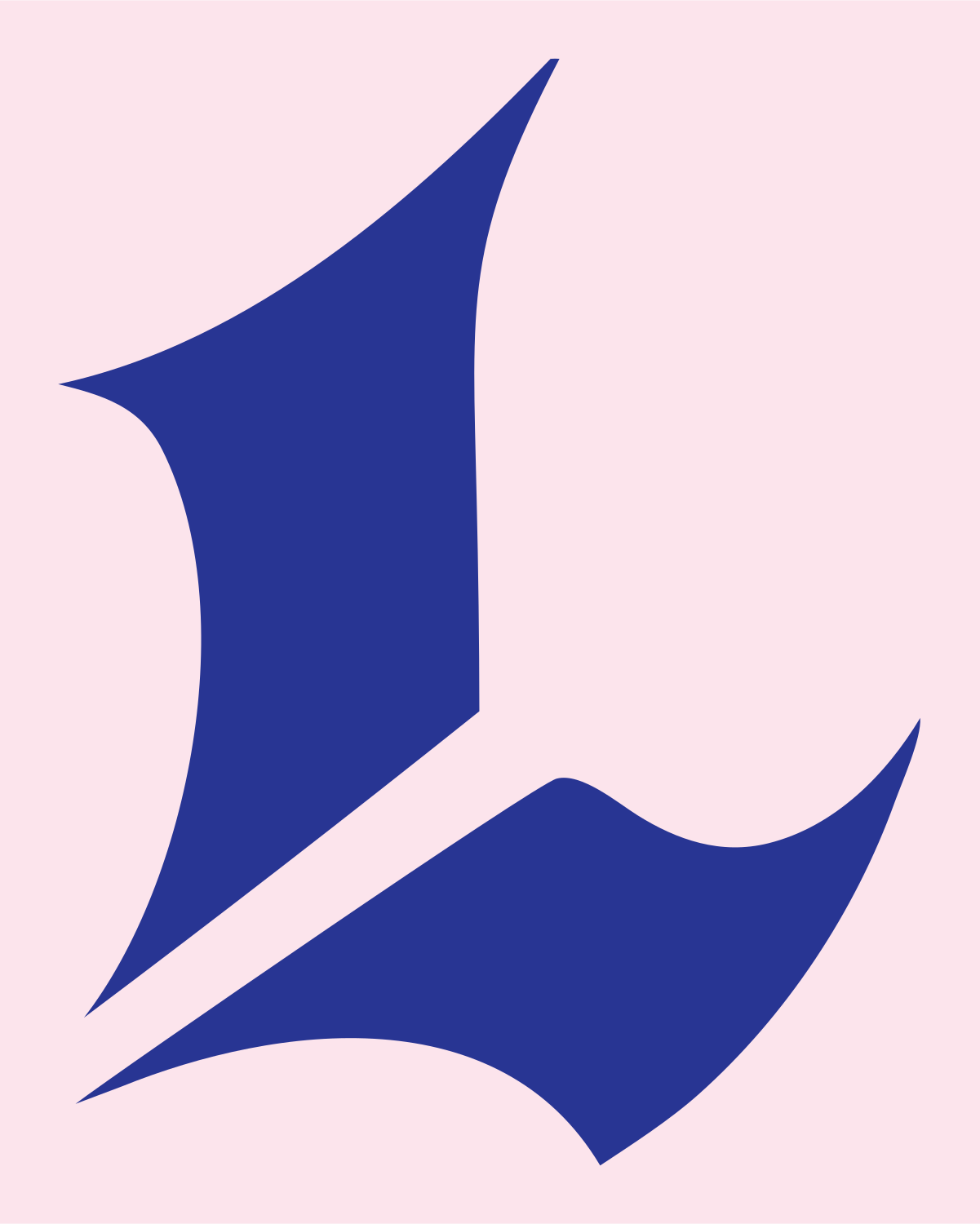 Gothic L Letter Mark #fce4ec/#283593