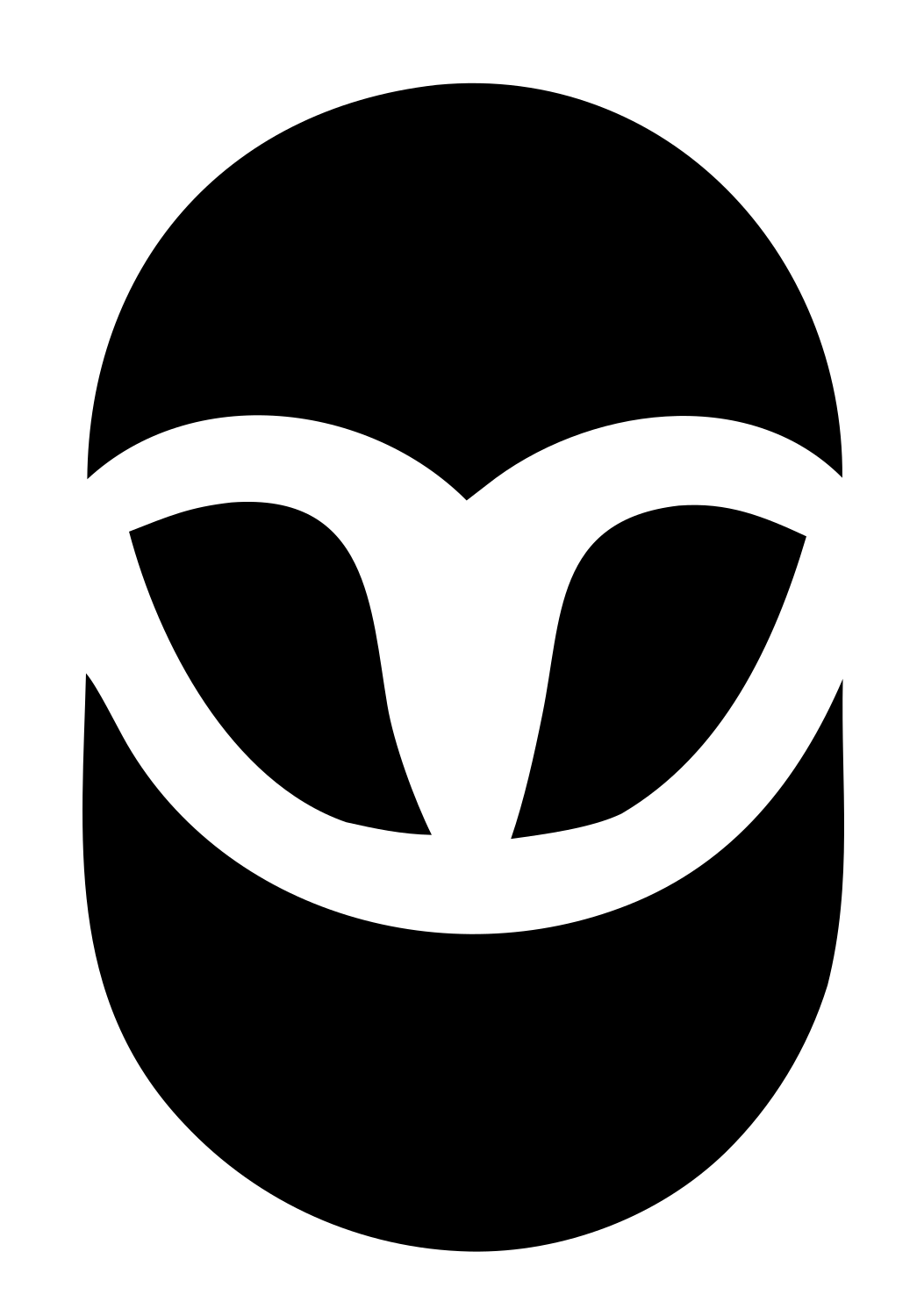 Pictogram Owl Face Badge #ffffff/#000000