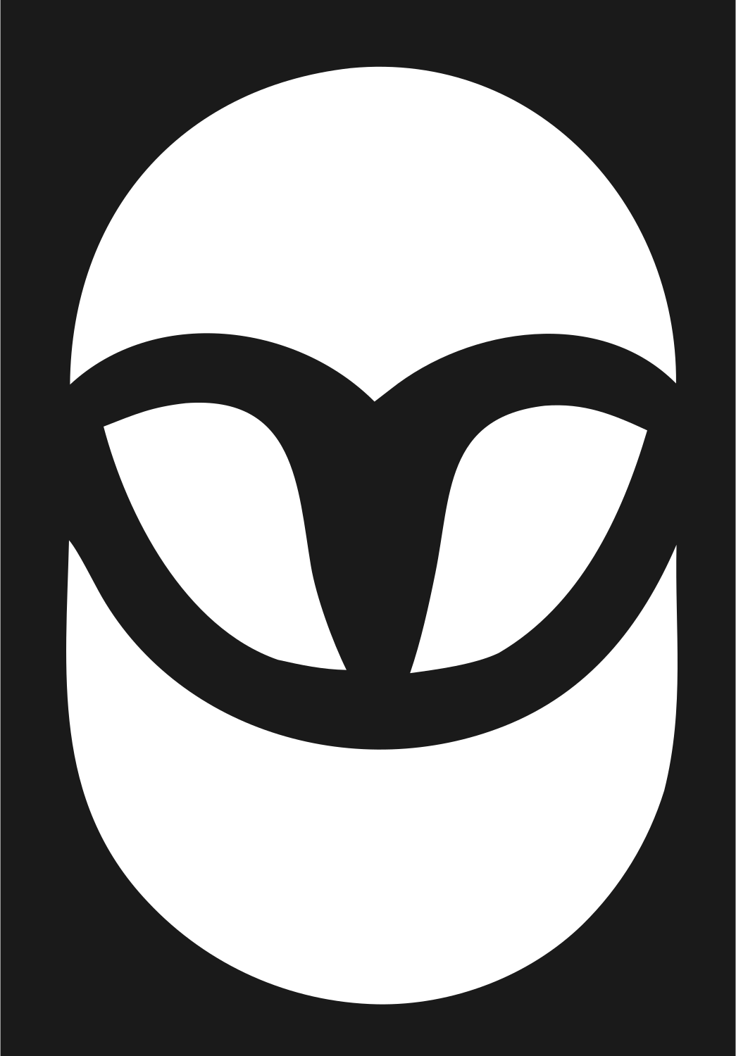 Pictogram Owl Face Badge #1a1a1a/#ffffff