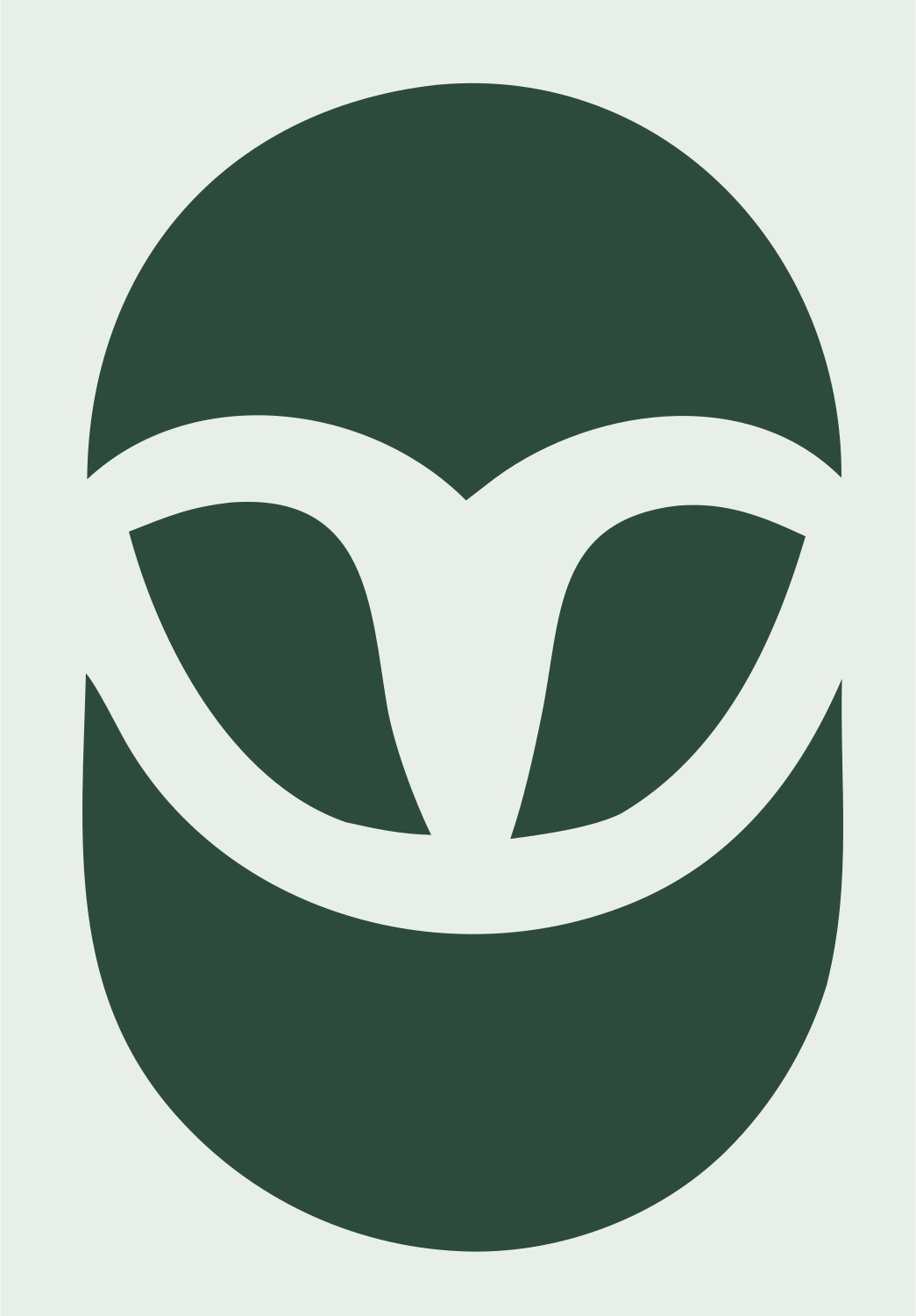 Pictogram Owl Face Badge #e8efe9/#2d4a3e