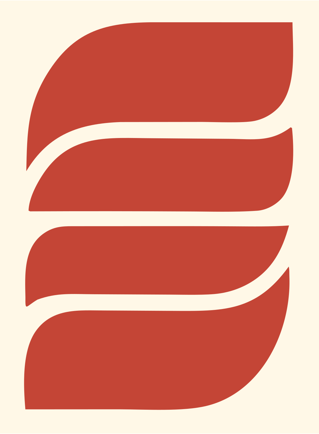 Pictogram Wave Stripe Mark #fff8e7/#c44536