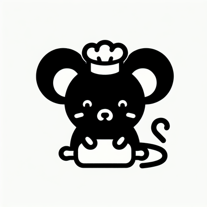 Cartoon Mouse Chef Logo