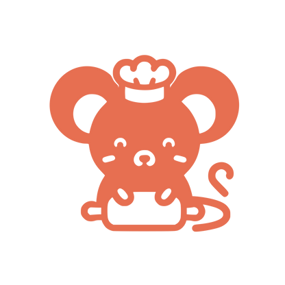 Cartoon Mouse Chef Logo #E76F51