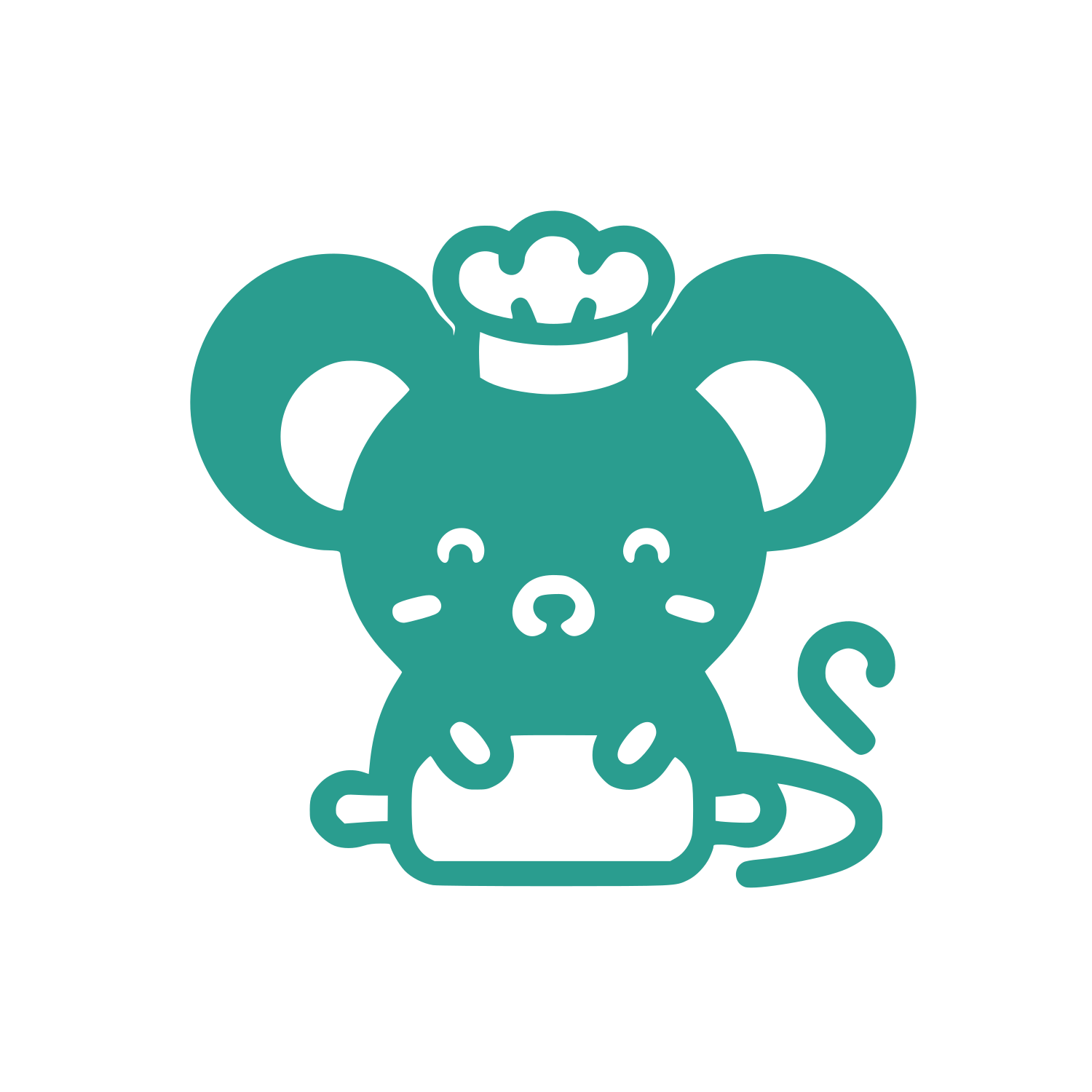 Cartoon Mouse Chef Logo #2A9D8F