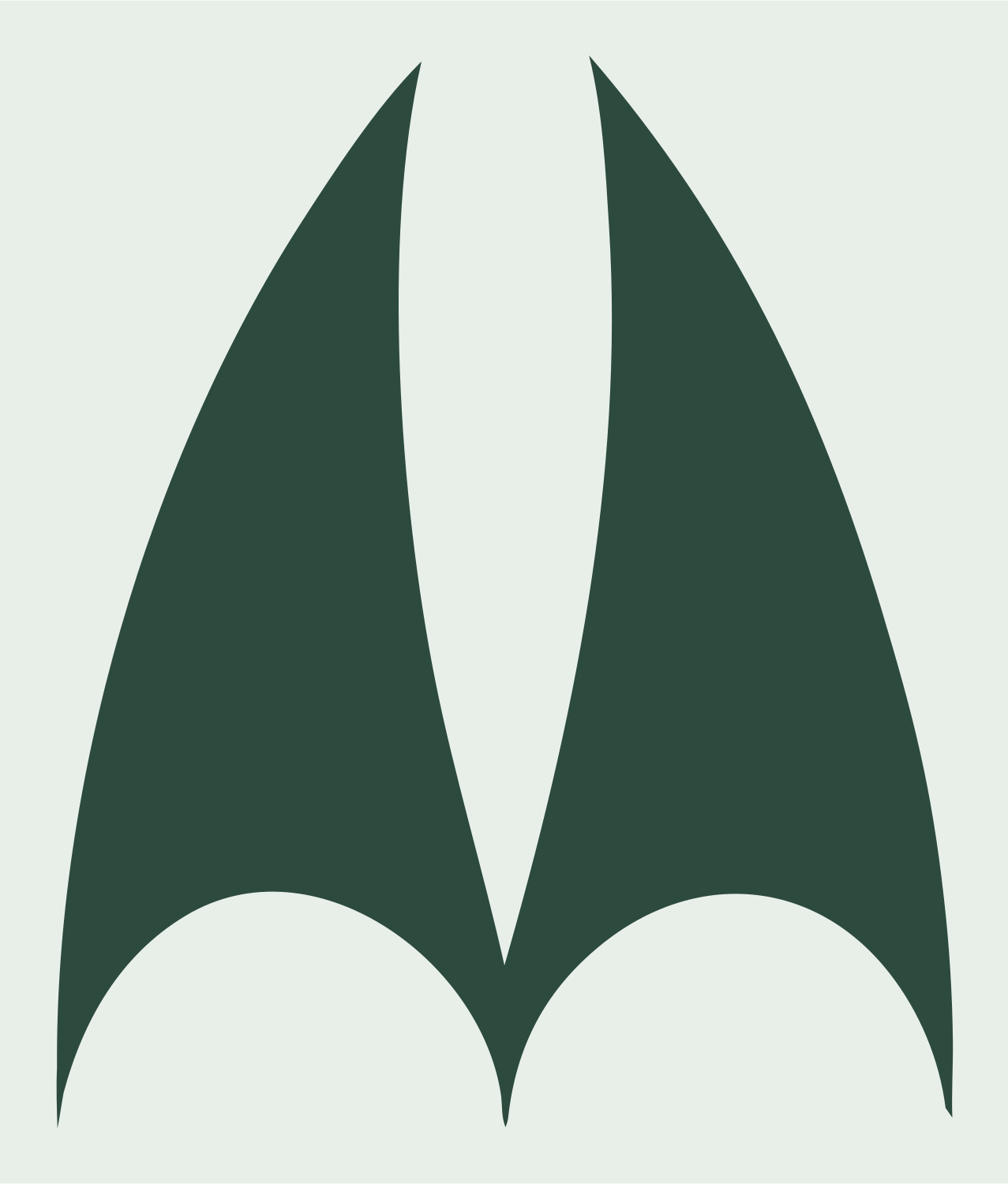 Bat Wings Spread Mark #e8efe9/#2d4a3e