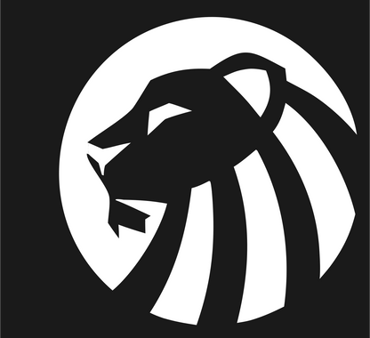 Negative Space Lion Circle Badge #1a1a1a/#ffffff