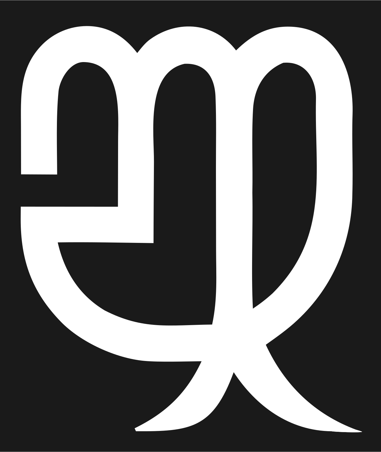 Virgo Glyph Symbol Mark #1a1a1a/#ffffff