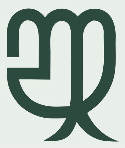 Virgo Glyph Symbol Mark #e8efe9/#2d4a3e