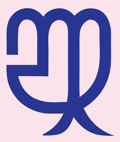 Virgo Glyph Symbol Mark #fce4ec/#283593