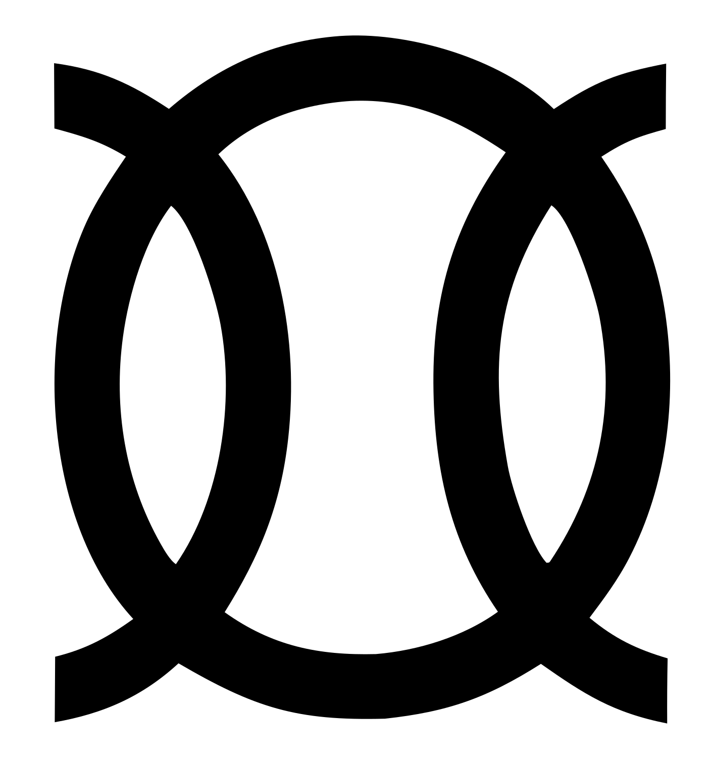 Monoline Linked Rings Emblem #ffffff/#000000