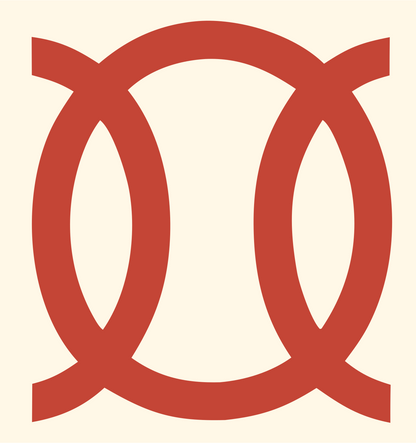 Monoline Linked Rings Emblem #fff8e7/#c44536