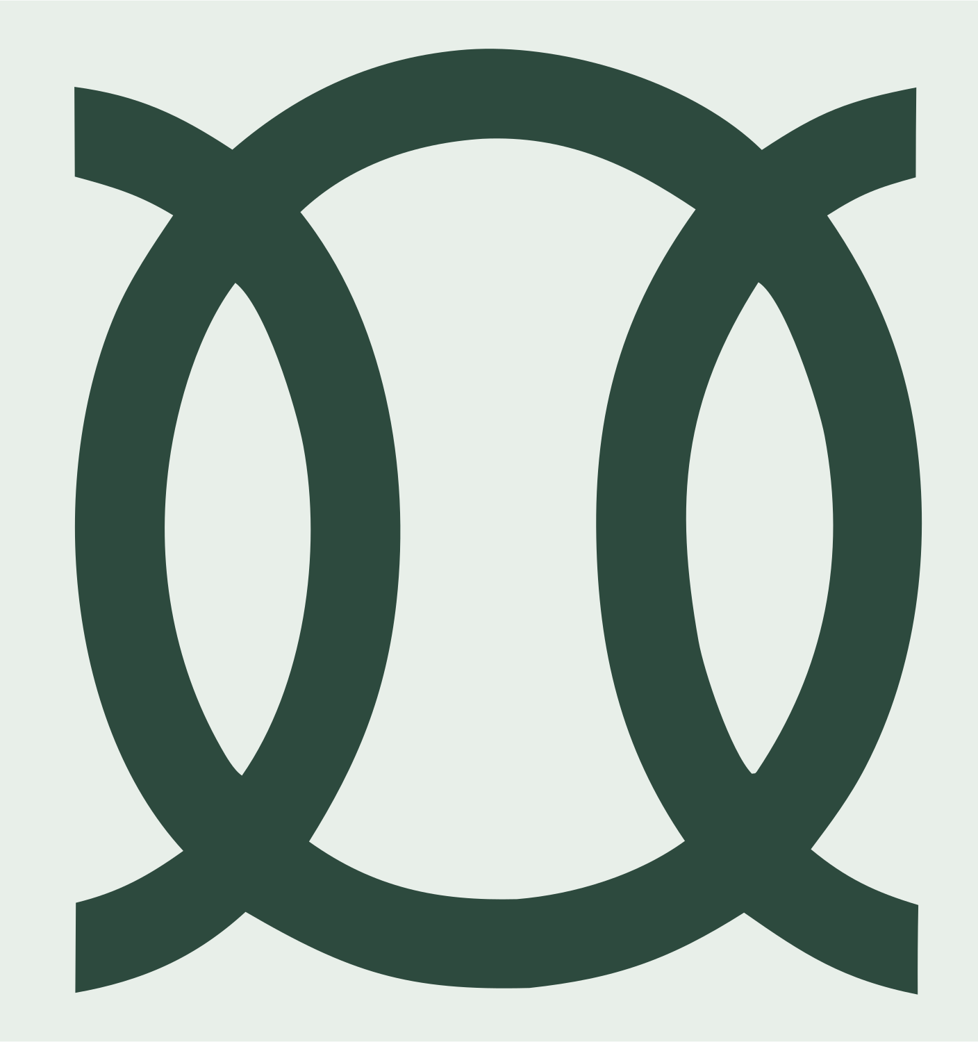 Monoline Linked Rings Emblem #e8efe9/#2d4a3e