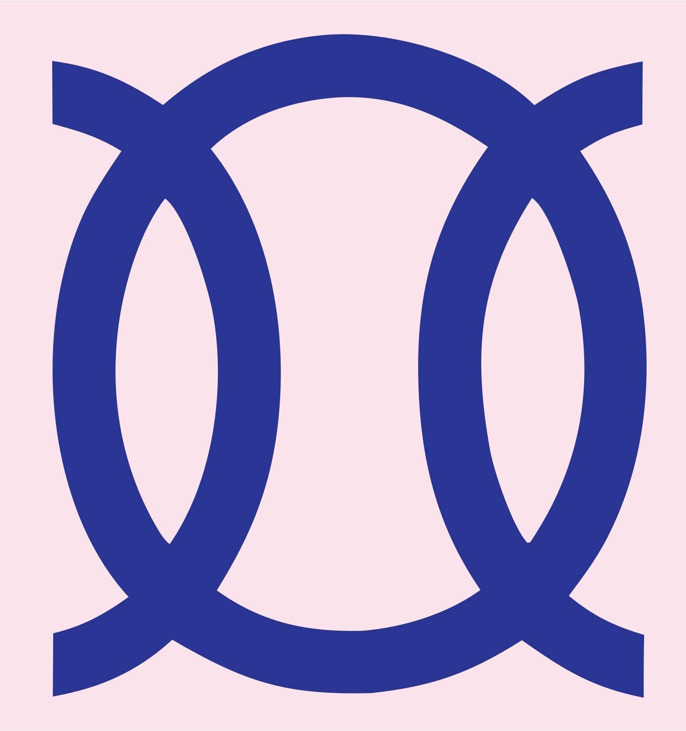 Monoline Linked Rings Emblem #fce4ec/#283593