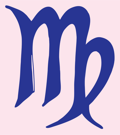 Hand-Drawn Virgo Glyph Logo #fce4ec/#283593
