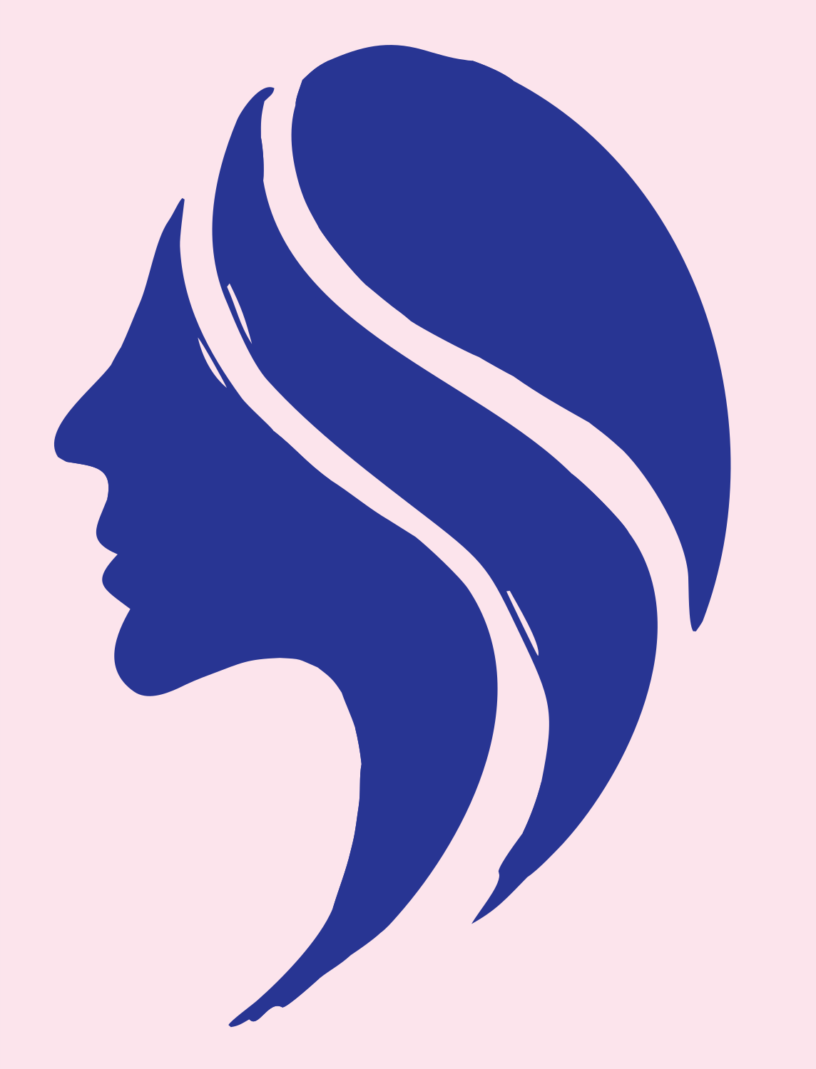 Woman Silhouette Profile Logo #fce4ec/#283593