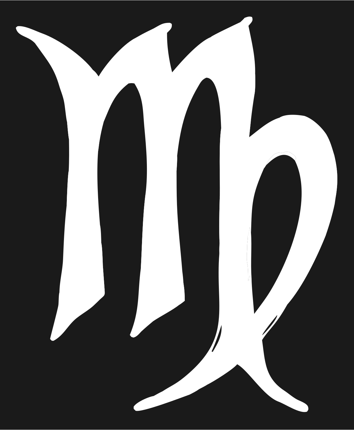 Hand-Drawn Virgo Symbol Badge #1a1a1a/#ffffff