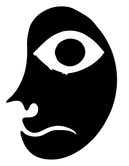 Cyclops Face Mask Logo #ffffff/#000000