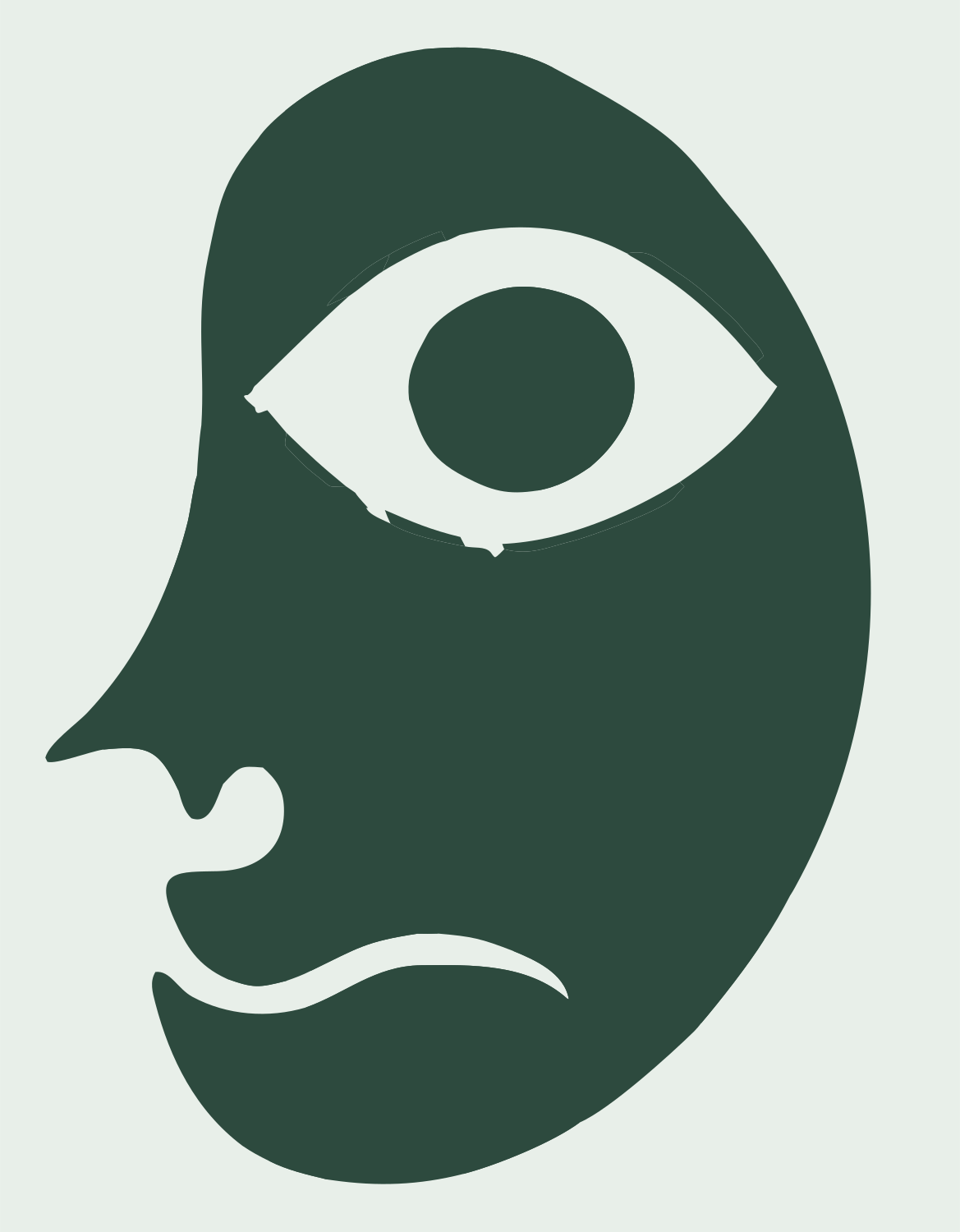 Cyclops Face Mask Logo #e8efe9/#2d4a3e