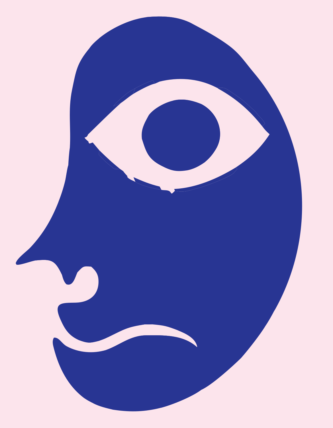 Cyclops Face Mask Logo #fce4ec/#283593