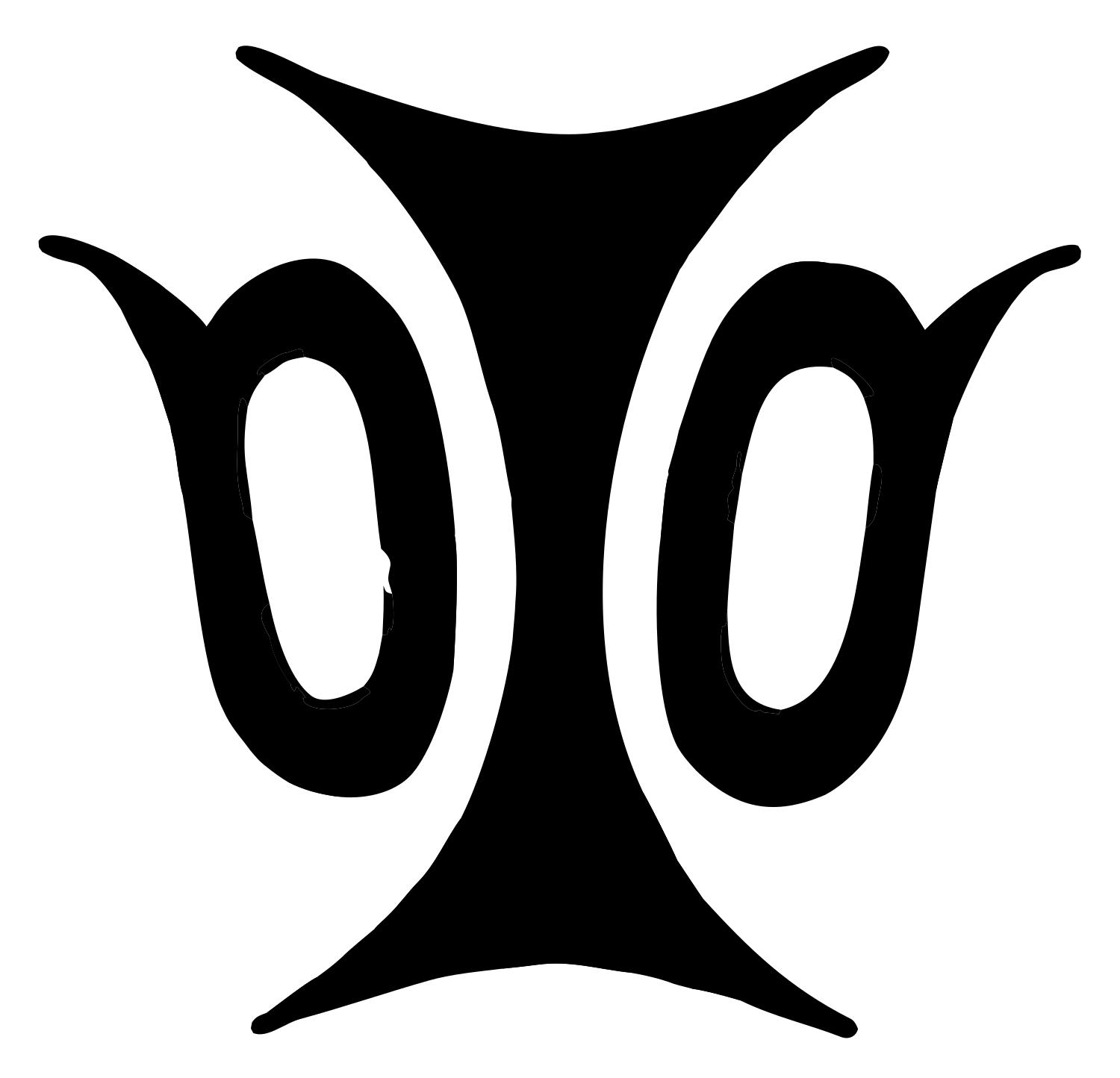 Hand-Drawn Double Oval Emblem #ffffff/#000000