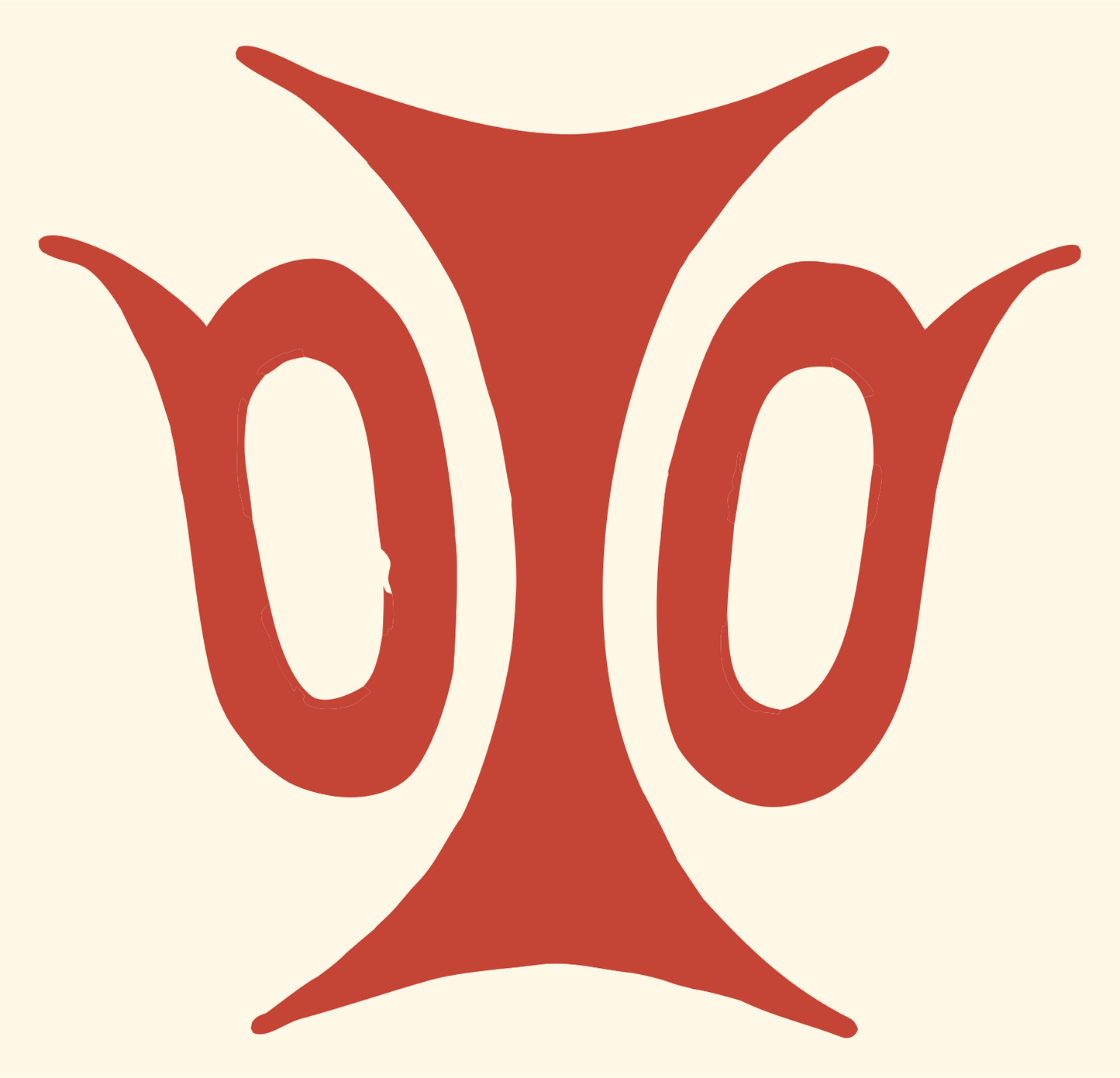 Hand-Drawn Double Oval Emblem #fff8e7/#c44536