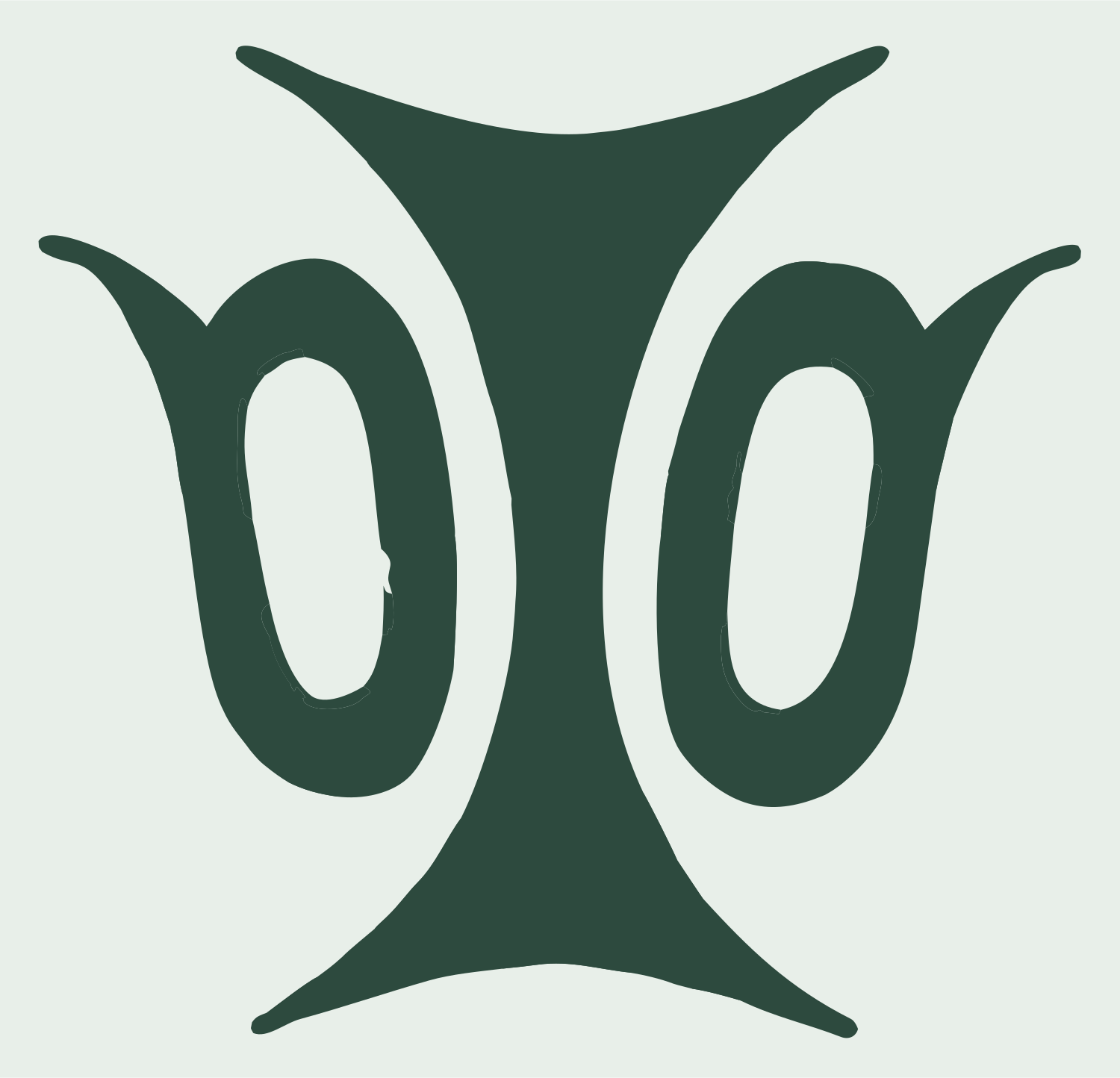 Hand-Drawn Double Oval Emblem #e8efe9/#2d4a3e