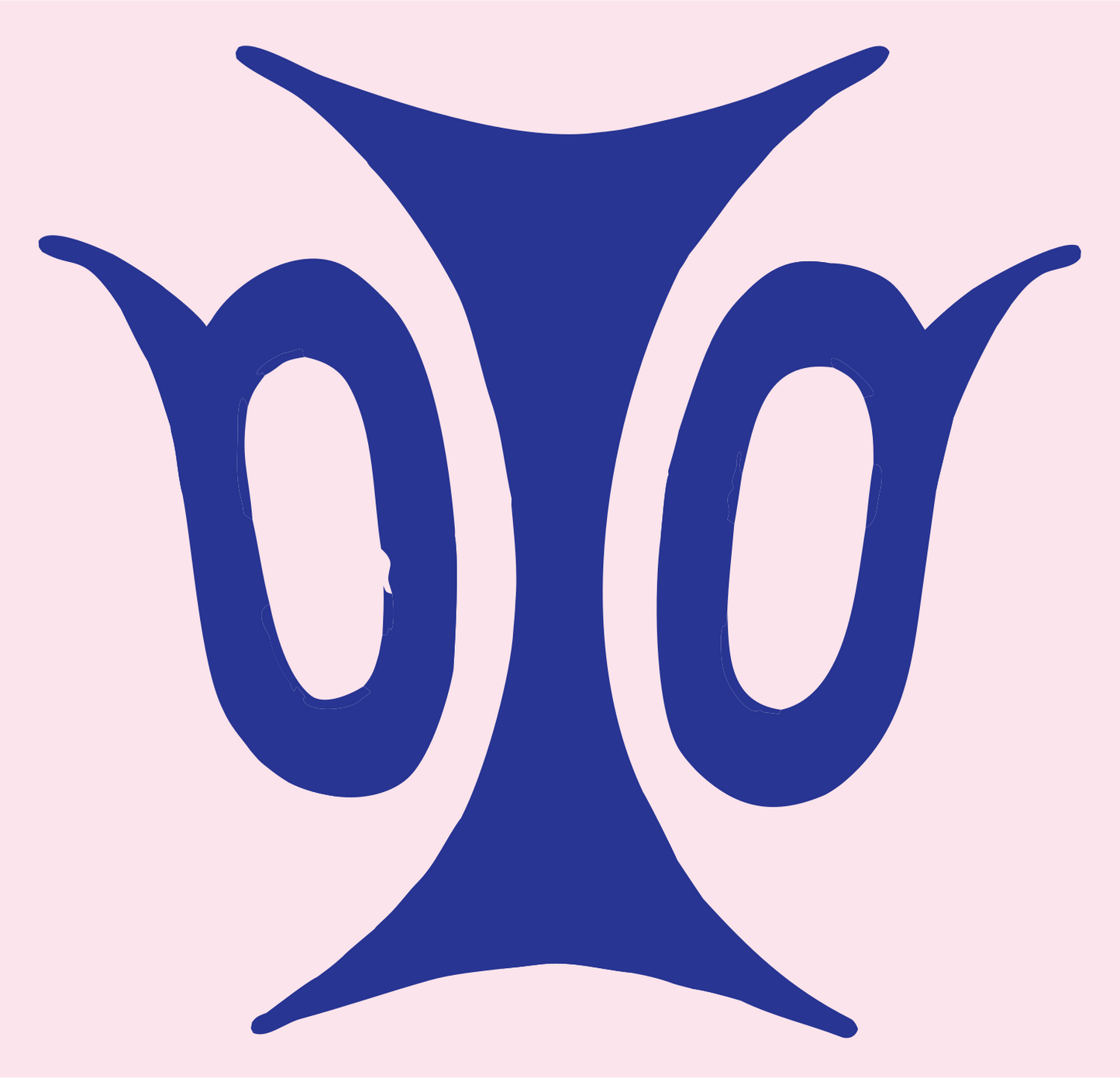 Hand-Drawn Double Oval Emblem #fce4ec/#283593