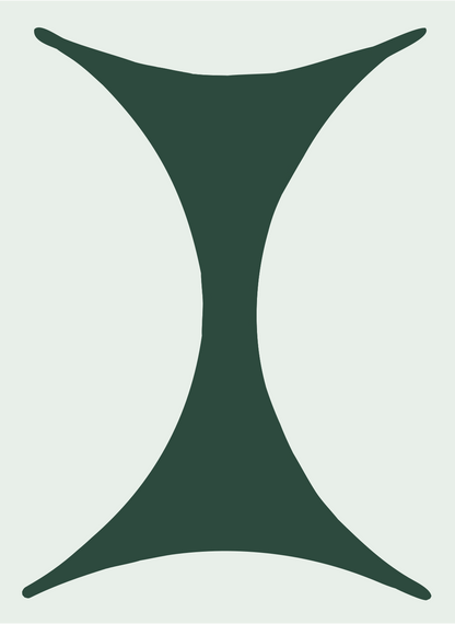 Hourglass Pinch Emblem #e8efe9/#2d4a3e