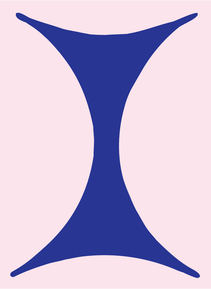 Hourglass Pinch Emblem #fce4ec/#283593