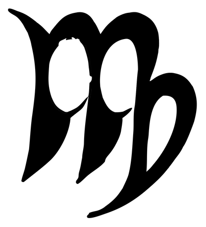 Hand-Drawn Virgo Calligraphy Mark #ffffff/#000000
