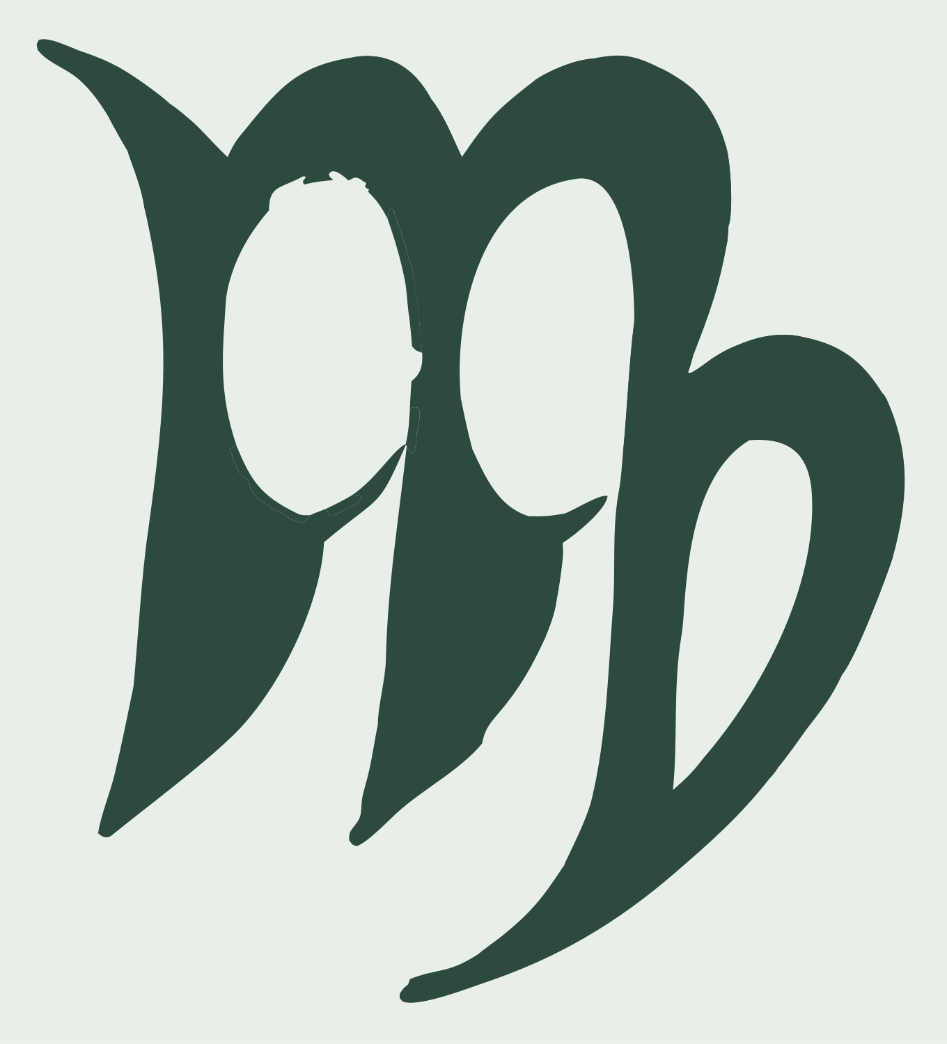 Hand-Drawn Virgo Calligraphy Mark #e8efe9/#2d4a3e
