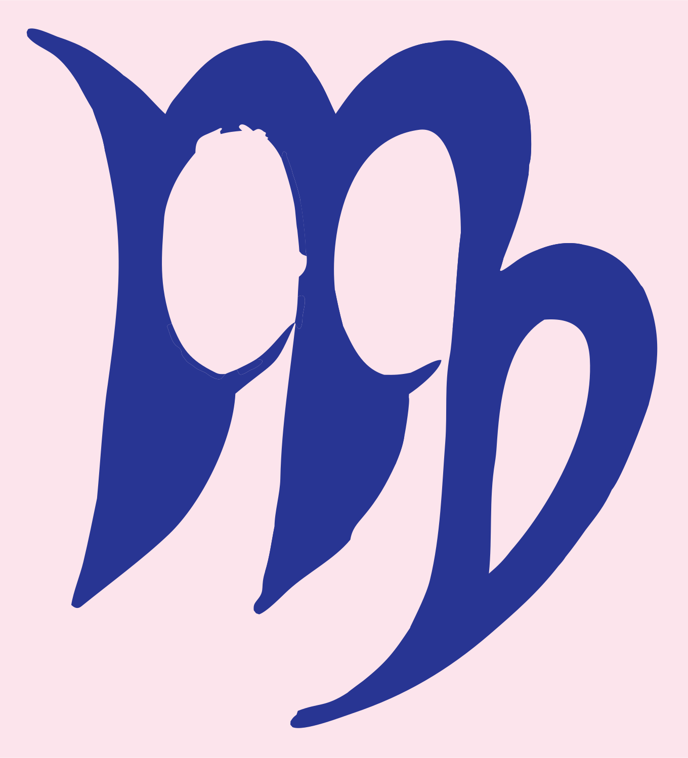 Hand-Drawn Virgo Calligraphy Mark #fce4ec/#283593
