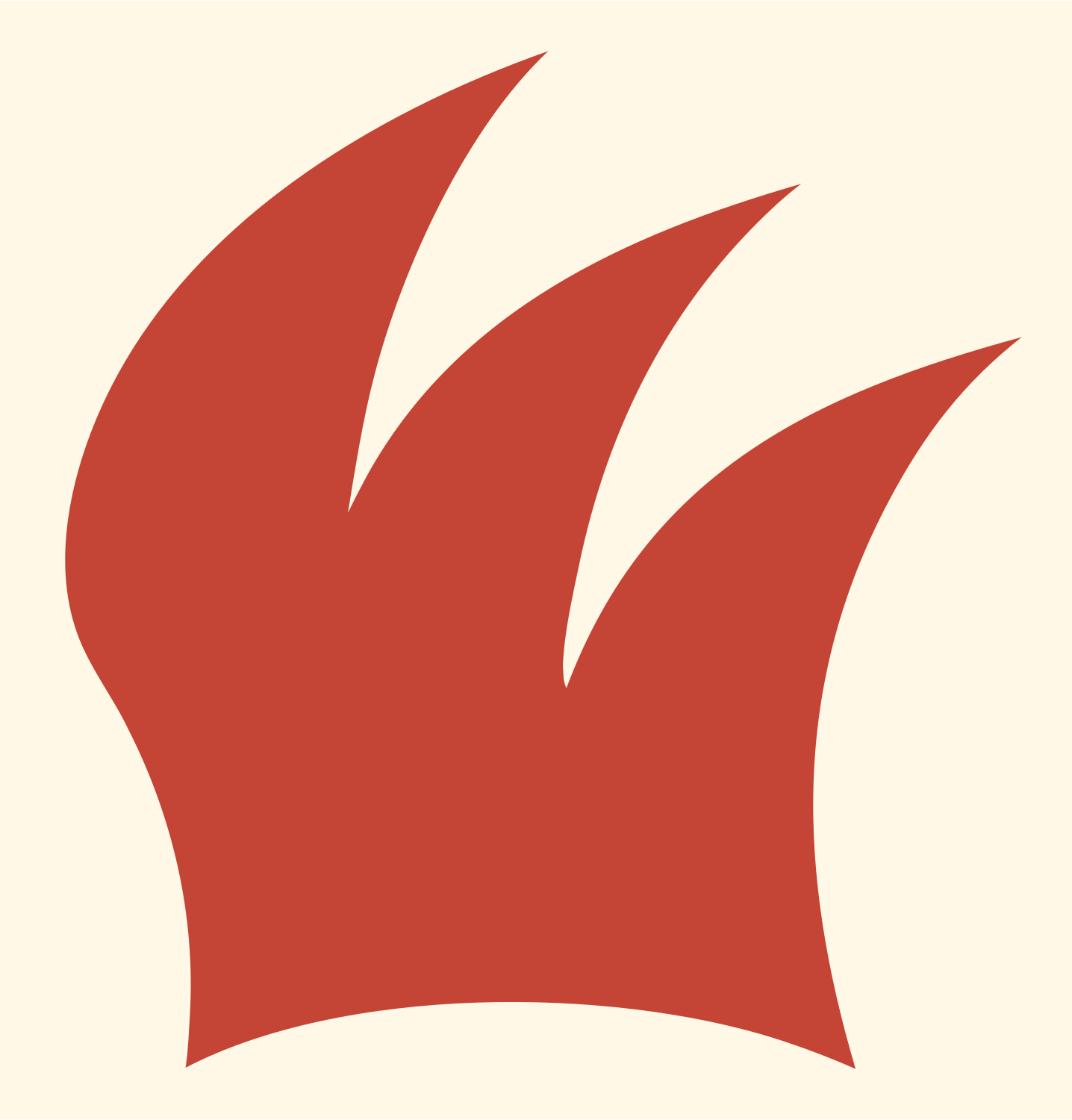 Bold Claw Flame Mark #fff8e7/#c44536