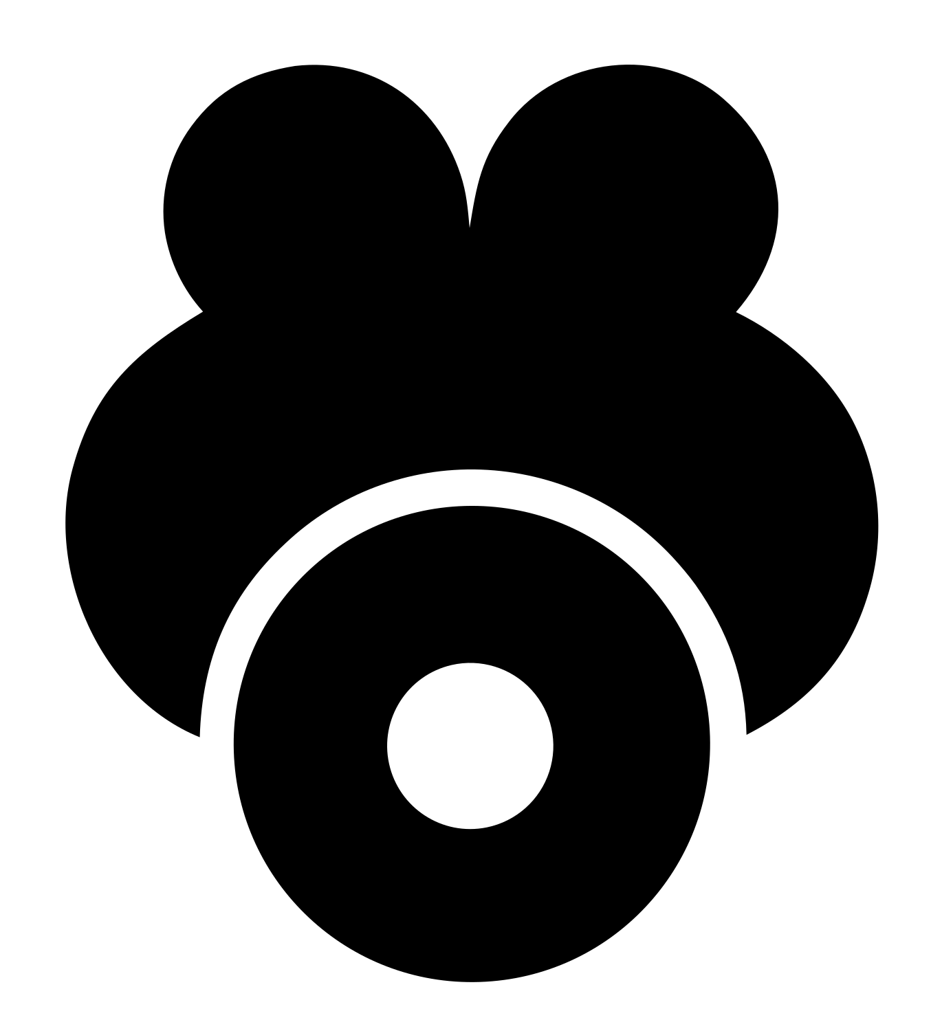 Pictogram Paw Print Badge #ffffff/#000000