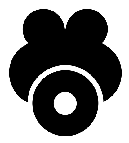 Pictogram Paw Print Badge #ffffff/#000000