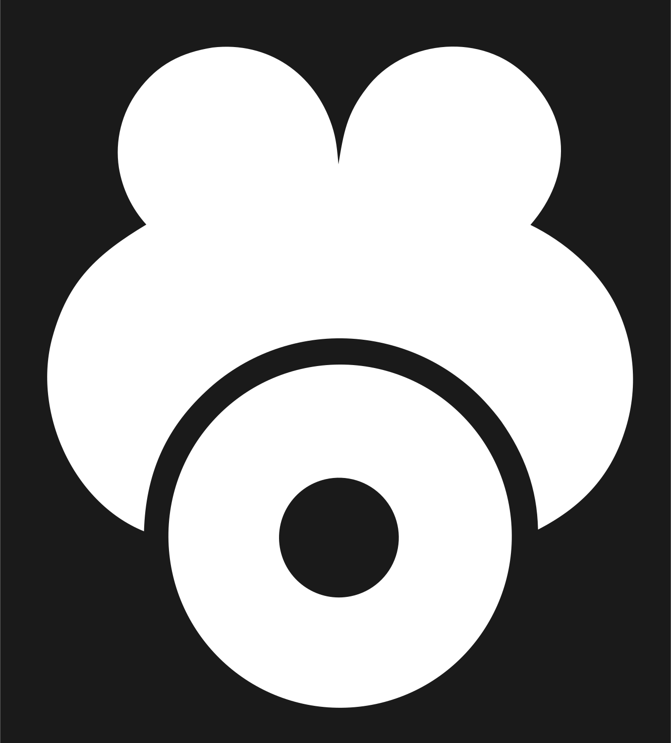 Pictogram Paw Print Badge #1a1a1a/#ffffff
