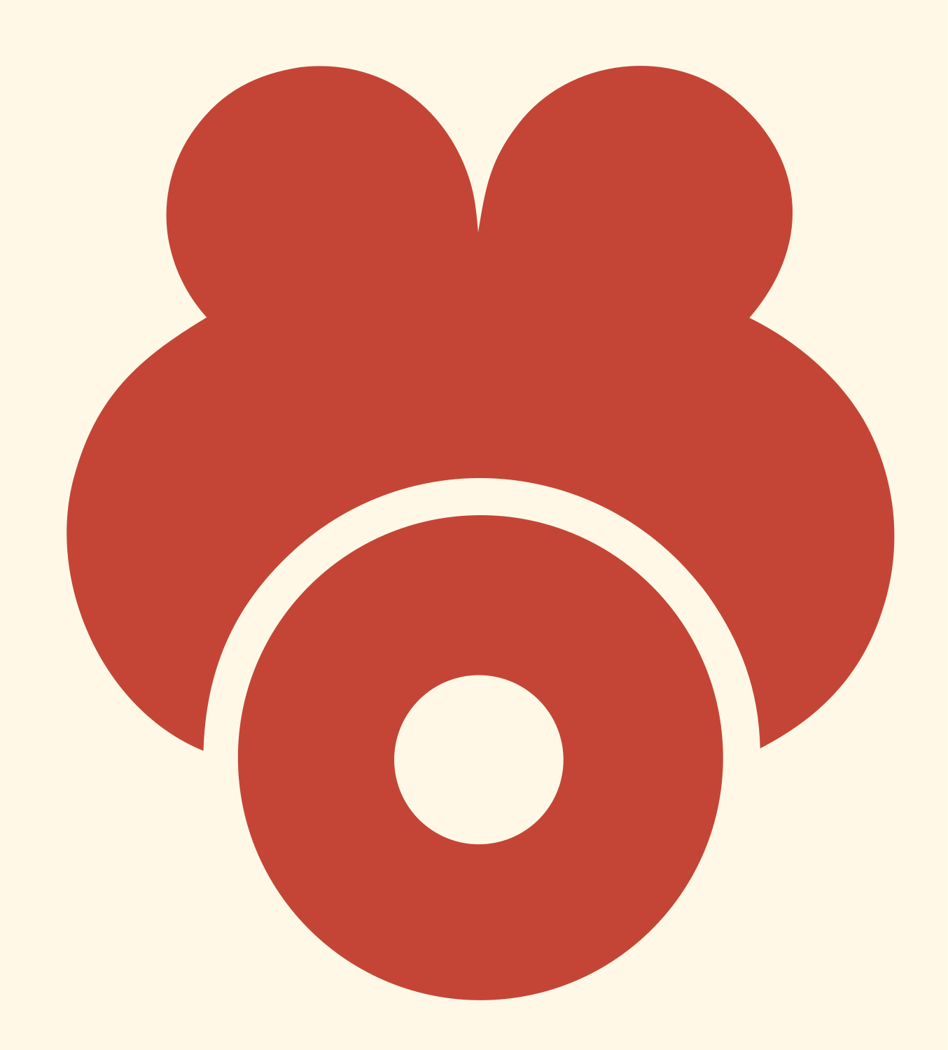 Pictogram Paw Print Badge #fff8e7/#c44536