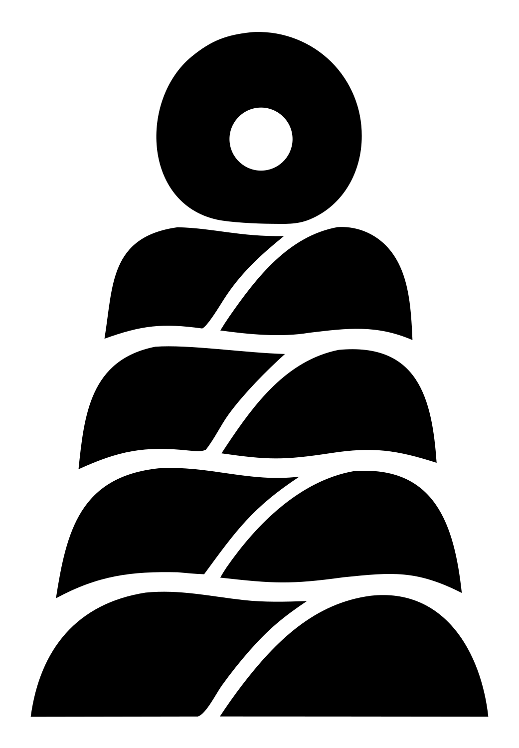Pictogram Stacked Stones Tower Logo #ffffff/#000000