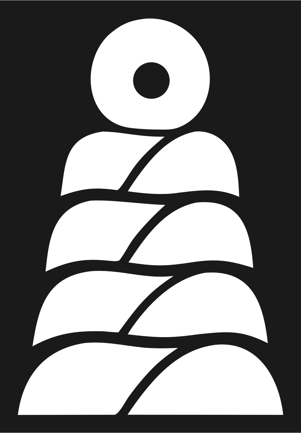 Pictogram Stacked Stones Tower Logo #1a1a1a/#ffffff