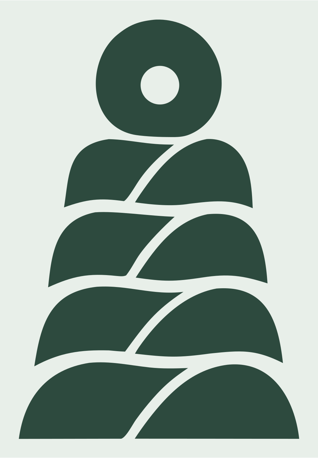 Pictogram Stacked Stones Tower Logo #e8efe9/#2d4a3e
