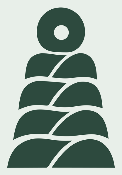Pictogram Stacked Stones Tower Logo #e8efe9/#2d4a3e